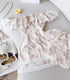 Women Ruffle Off-Shoulder Lace Border Floral Mini Dress with Cute Hairband